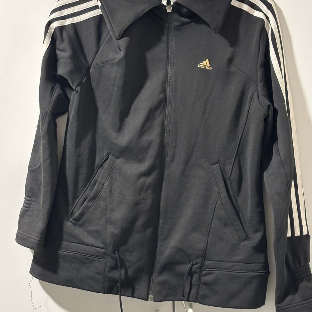 Adidas Warm Up Track Jacket Womens Size M Full Zip Black​